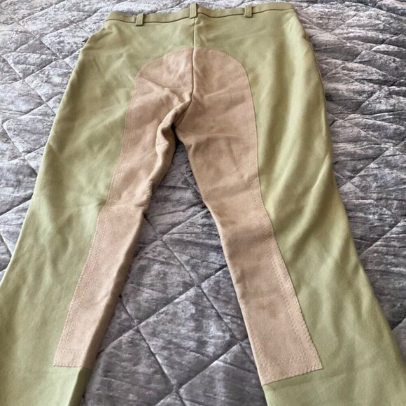 Devon-Aire Riding Breeches Khaki Equestrian Pants 32R Cotton/Spandex full seat - Picture 8 of 8